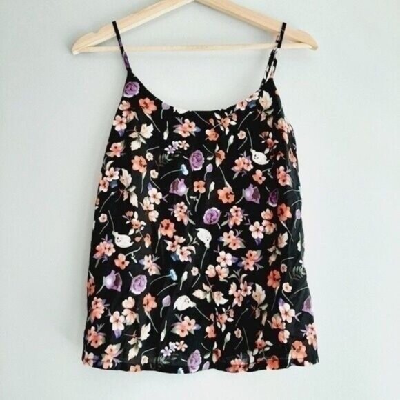 VERO MODA New - Simply Easy Singlet TankTop Black Floral Sz S - Picture 3 of 8